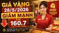 Giá vàng hôm nay 28/5 giảm mạnh, SJC rơi khỏi mốc 161 triệu