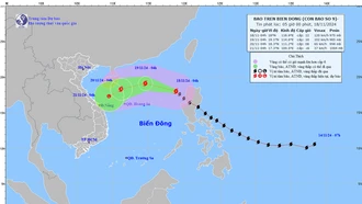 Thời tiết hôm nay (18/11): Bão số 9 (Man-yi) di chuyển theo hướng Tây Bắc