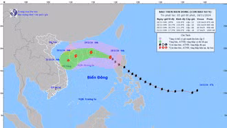 Thời tiết hôm nay (18/11): Bão số 9 (Man-yi) di chuyển theo hướng Tây Bắc