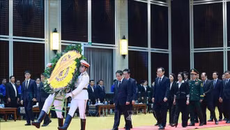 [Ảnh] Thủ tướng Phạm Minh Chính viếng nguyên Chủ tịch Đảng Nhân dân Cách mạng Lào, nguyên Chủ tịch nước Lào Khamtay Siphandone