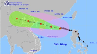 Thời tiết ngày 5/9: Bão số 3 di chuyển theo hướng Tây Tây Bắc, mạnh cấp 15