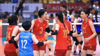 Thắng đậm Philippines, tuyển bóng chuyền nữ Việt Nam dẫn đầu bảng tại VTV Cup