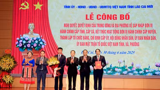 Lễ công bố nghị quyết, quyết định của Trung ương và tỉnh Lào Cai mới về sáp nhập đơn vị hành chính các cấp