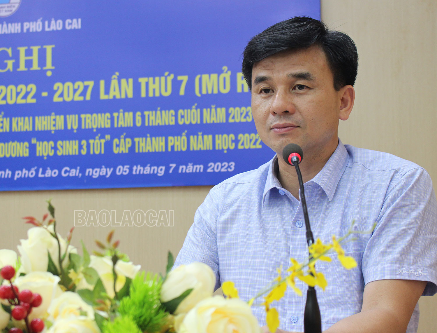 Đồng chí Đoàn Ngọc Tuyến, Phó Bí thư Thường trực Thành ủy phát biểu tại hội nghị. IMG_1035.jpg