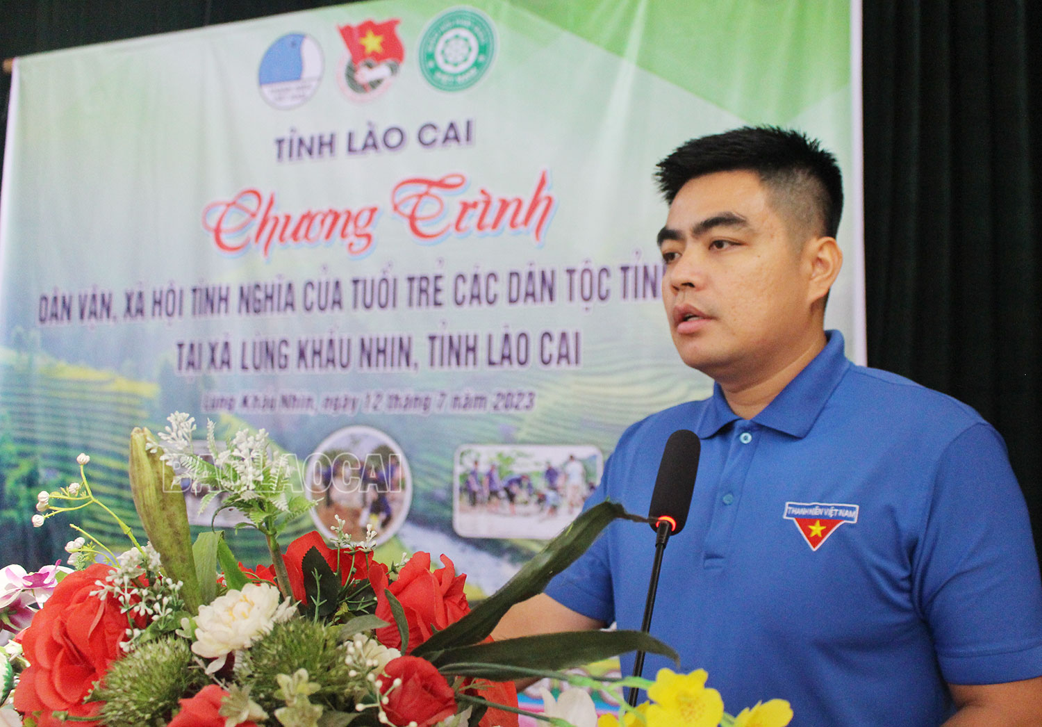 Phó Bí thư Tỉnh đoàn Lào Cai Nguyễn Hải Đăng phát biểu tại chương trình. IMG_1244.jpg