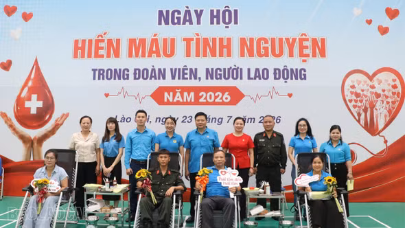 Gần 500 đoàn viên, người lao động tham gia Ngày hội hiến máu tình nguyện năm 2026