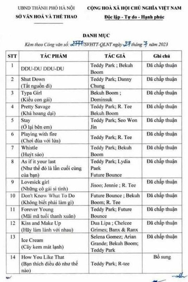 Công bố 22 ca khúc được trình diễn trong concert BLACKPINK ở Hà Nội ảnh 1 Công bố 22 ca khúc được trình diễn trong concert BLACKPINK ở Hà Nội ảnh 1