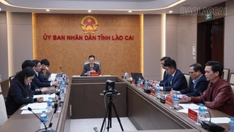 UBND tỉnh Lào Cai làm việc trực tuyến với lãnh đạo tỉnh Brét-xtơ (nước Cộng hòa Belarus)