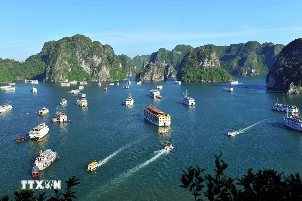Du thuyền trên vịnh Hạ Long,