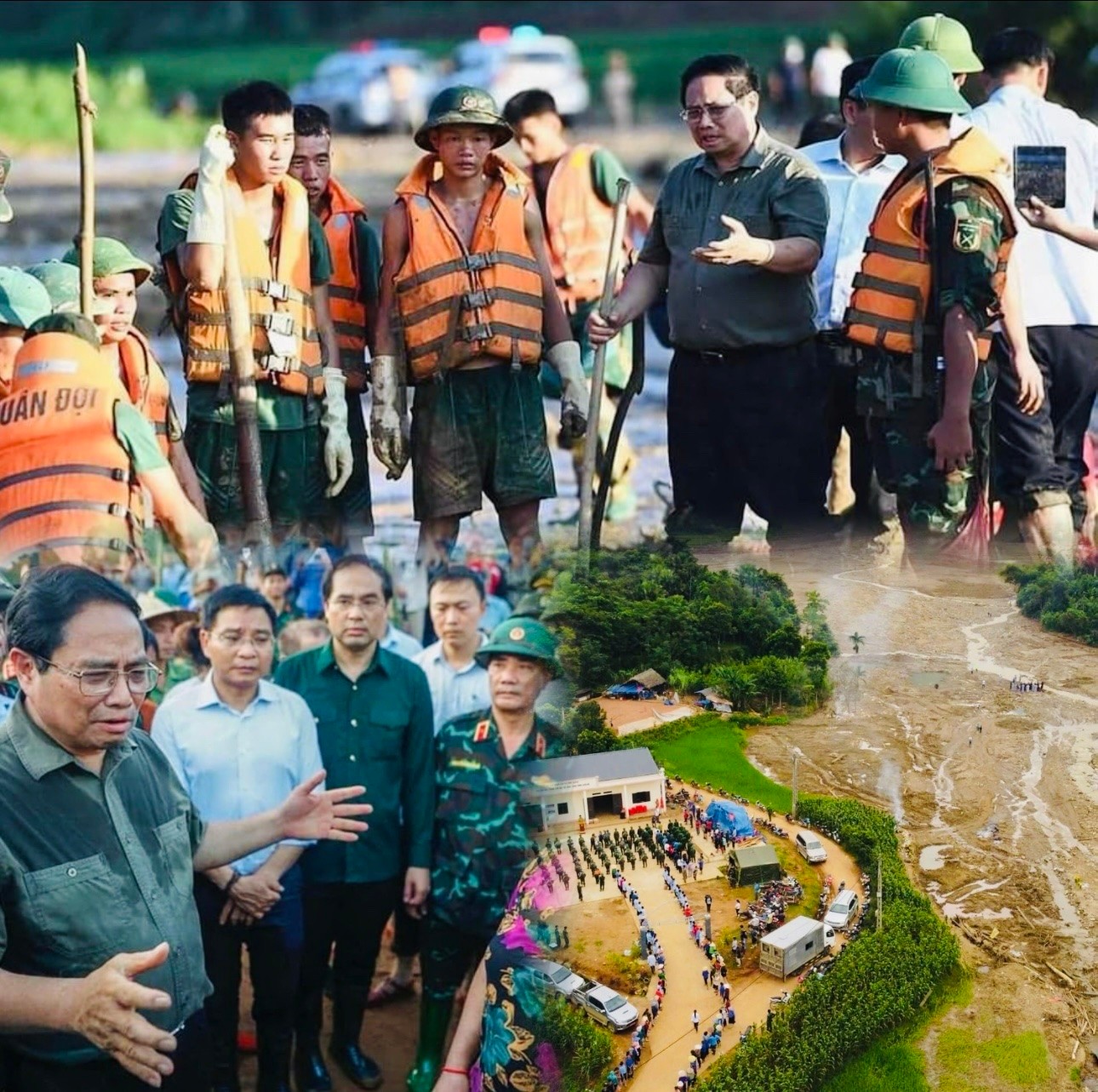 Thủ tướng Chính phủ Phạm Minh Chính đi thị sát và thăm hỏi, động viên bà con thôn Làng Nủ, xã Phúc Khánh, huyện Bảo Yên.