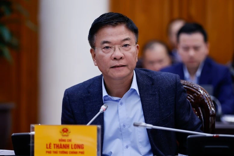 Phó Thủ tướng Lê Thành Long phát biểu tại phiên họp.