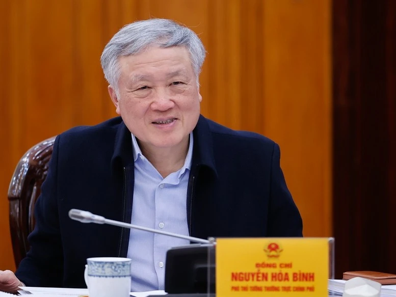 Phó Thủ tướng Thường trực Nguyễn Hoà Bình phát biểu tại phiên họp.