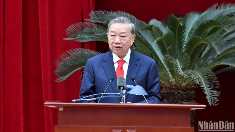 Tổng Bí thư Tô Lâm phát biểu tại hội nghị. Tổng Bí thư Tô Lâm phát biểu tại hội nghị.