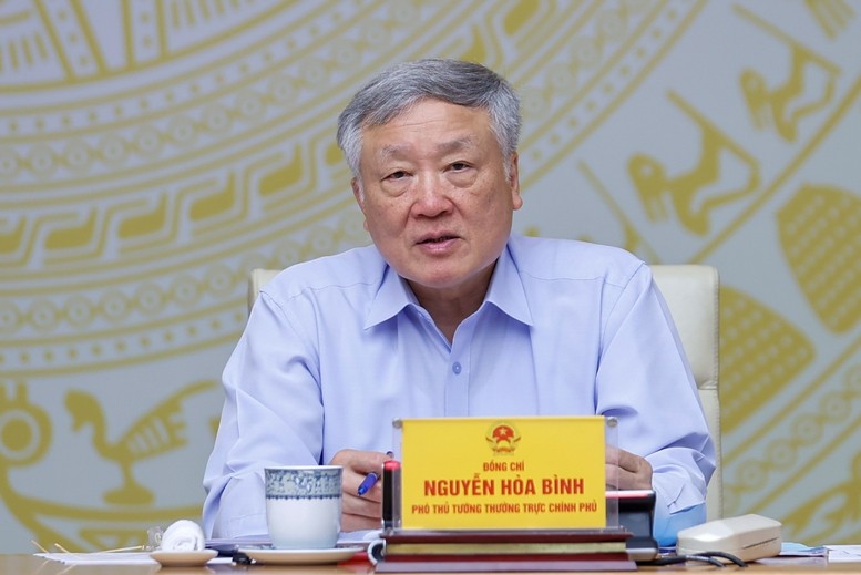 Phó Thủ tướng Thường trực Chính phủ Nguyễn Hòa Bình phát biểu tại phiên họp. Phó Thủ tướng Thường trực Chính phủ Nguyễn Hòa Bình phát biểu tại phiên họp.