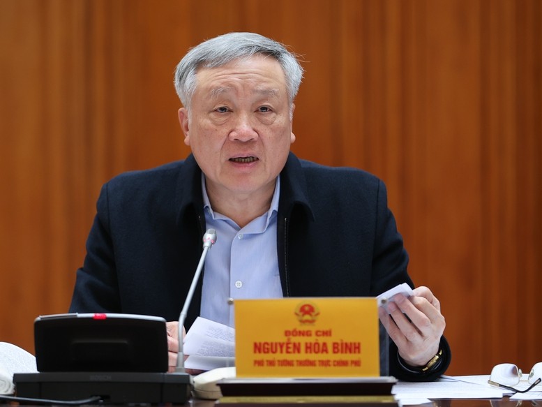 Phó Thủ tướng Thường trực Nguyễn Hoà Bình phát biểu tại phiên họp. Phó Thủ tướng Thường trực Nguyễn Hoà Bình phát biểu tại phiên họp.