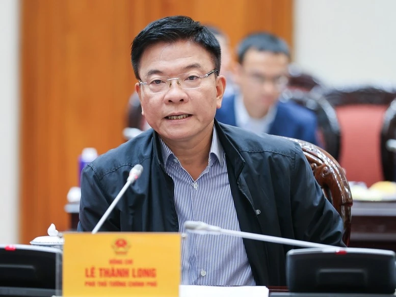 Phó Thủ tướng Lê Thành Long phát biểu tại phiên họp.