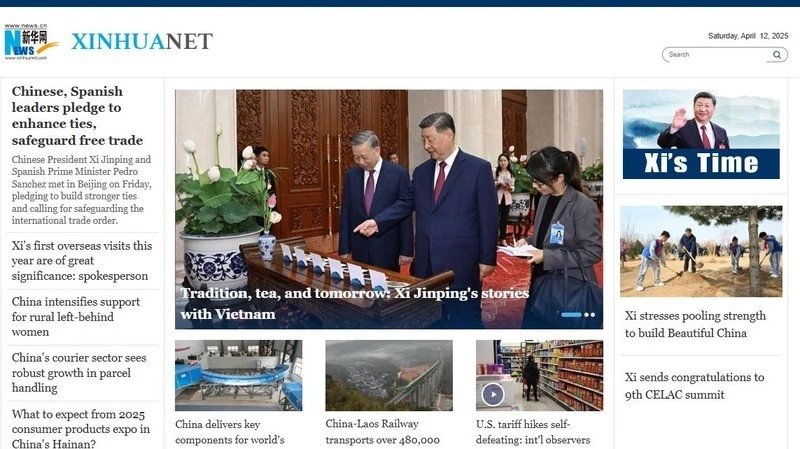 Bài viết về những câu chuyện về Tổng Bí thư, Chủ tịch Trung Quốc Tập Cận Bình với Việt Nam được đăng ở vị trí nổi bật trên trang mạng của hãng tin Tân Hoa.