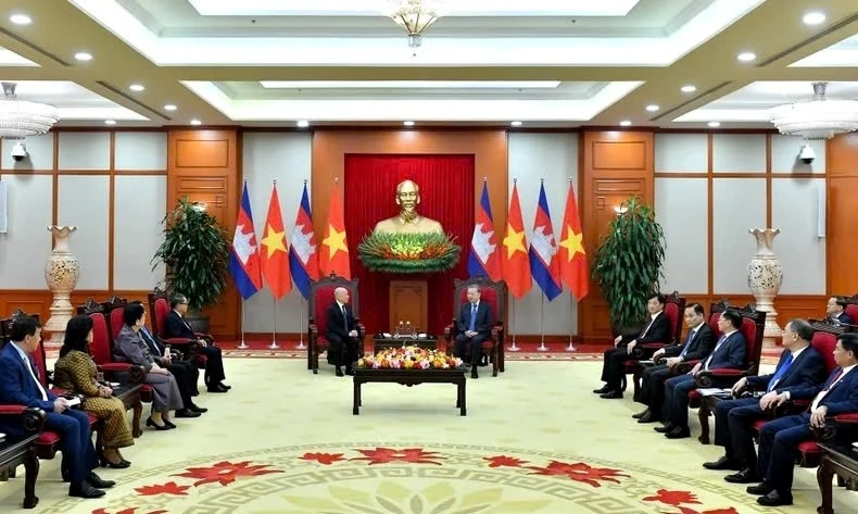 Tổng Bí thư Tô Lâm hội kiến với Quốc vương Campuchia Norodom Sihamoni.