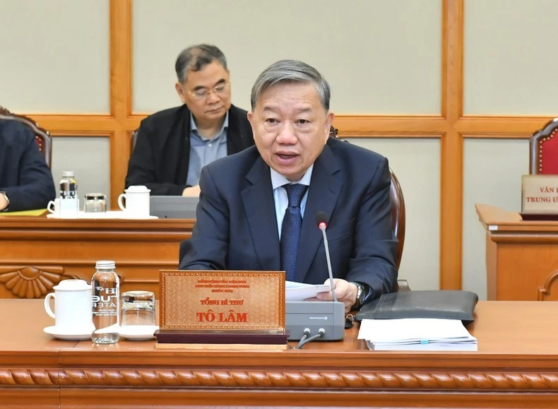 Tổng Bí thư Tô Lâm phát biểu tại Phiên họp.