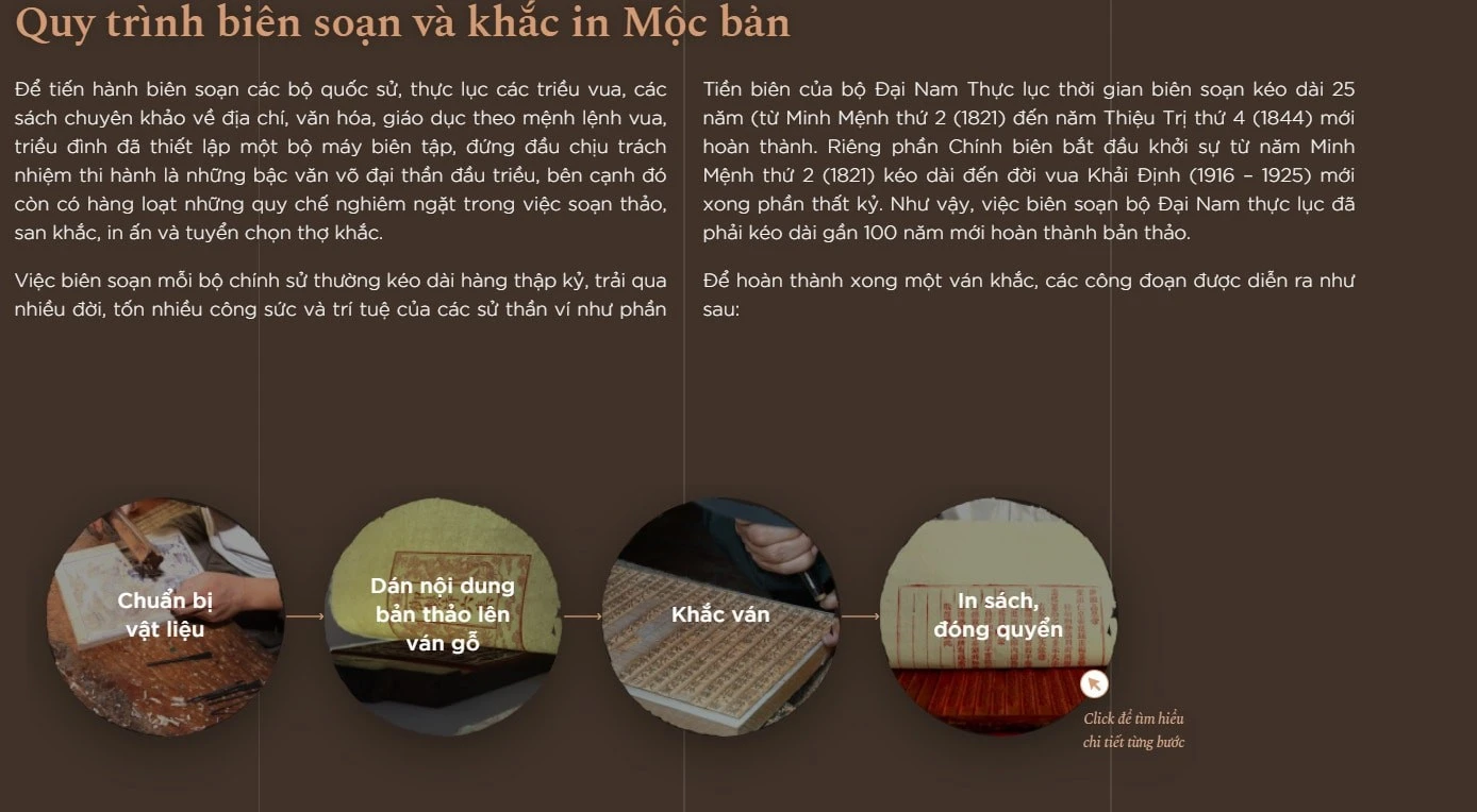 Hàng nghìn tấm mộc bản triều Nguyễn tại trung tâm hiện đã được ứng dụng công nghệ AI để lưu trữ và giới thiệu đến người dân.