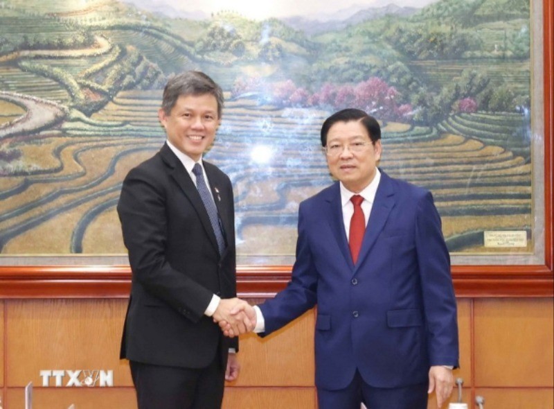 Trưởng Ban Nội chính Trung ương Phan Đình Trạc hội đàm với Phó Tổng Thư ký Đảng Hành động Nhân dân Singapore Chan Chun Sing. Trưởng Ban Nội chính Trung ương Phan Đình Trạc hội đàm với Phó Tổng Thư ký Đảng Hành động Nhân dân Singapore Chan Chun Sing.