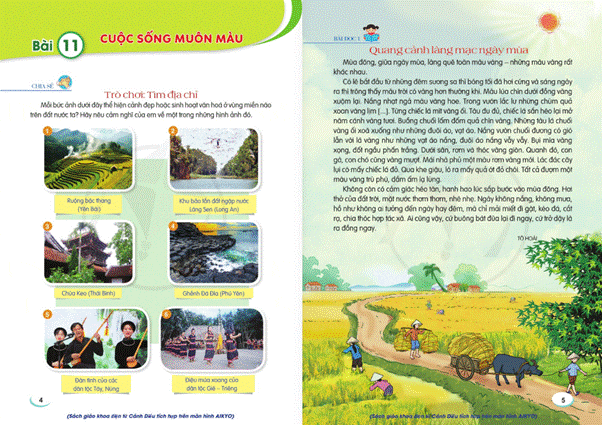 Sách giáo khoa Cánh Diều môn Tiếng Việt đưa các nội dung gần gũi như làng quê, văn hóa dân tộc giúp học sinh hình thành tình yêu đất nước và bồi đắp vốn sống. Sách giáo khoa Cánh Diều môn Tiếng Việt đưa các nội dung gần gũi như làng quê, văn hóa dân tộc giúp học sinh hình thành tình yêu đất nước và bồi đắp vốn sống.