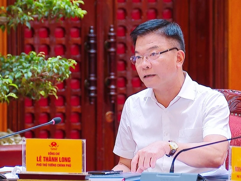 Phó Thủ tướng Lê Thành Long phát biểu tại phiên họp.