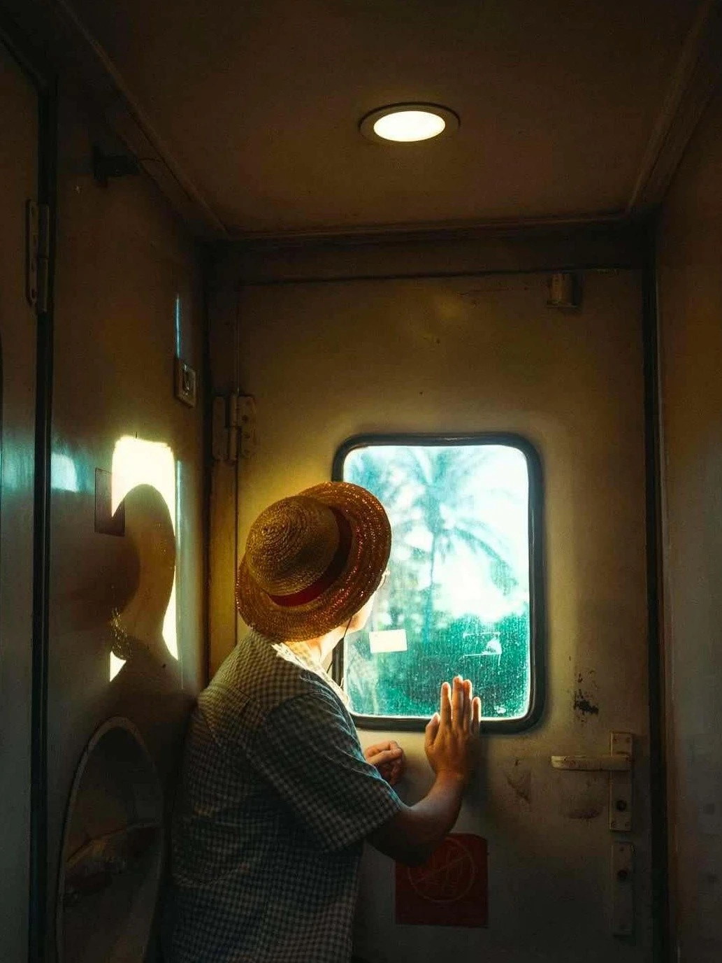 Du khách check-in trong chuyến tàu hỏa Thống Nhất.