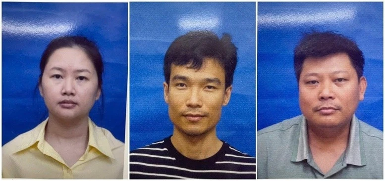 Các đối tượng từ trái qua: Ngô Thị Thảo, Trần Quang Chiến, Vương Lê Vĩnh Nhân.