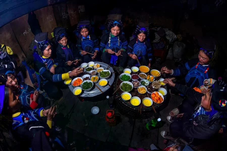 Tác phẩm 'Tết Hà Nhì' (xã Y Tý, huyện Bát Xát, tỉnh Lào Cai) của tác giả Bùi Quốc Sĩ.