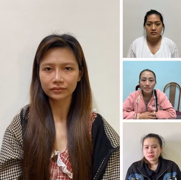 Nguyễn Lê Thanh Tâm (ảnh lớn) và các đối tượng trong đường dây mua bán người dưới 16 tuổi.