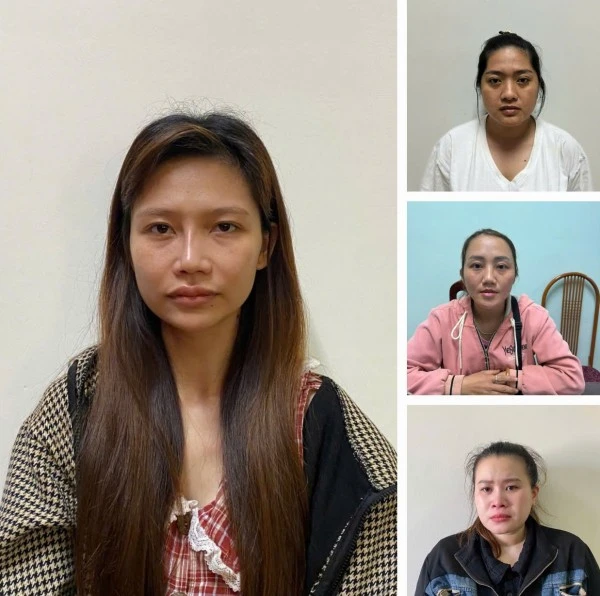 Nguyễn Lê Thanh Tâm (ảnh lớn) và các đối tượng trong đường dây mua bán người dưới 16 tuổi.