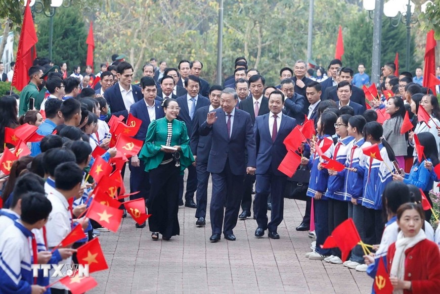 Tổng Bí thư Tô Lâm đến dự buổi lễ.