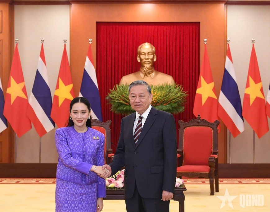 Tổng Bí thư Tô Lâm và Thủ tướng Thái Lan Paetongtarn Shinawatra. Tổng Bí thư Tô Lâm và Thủ tướng Thái Lan Paetongtarn Shinawatra.