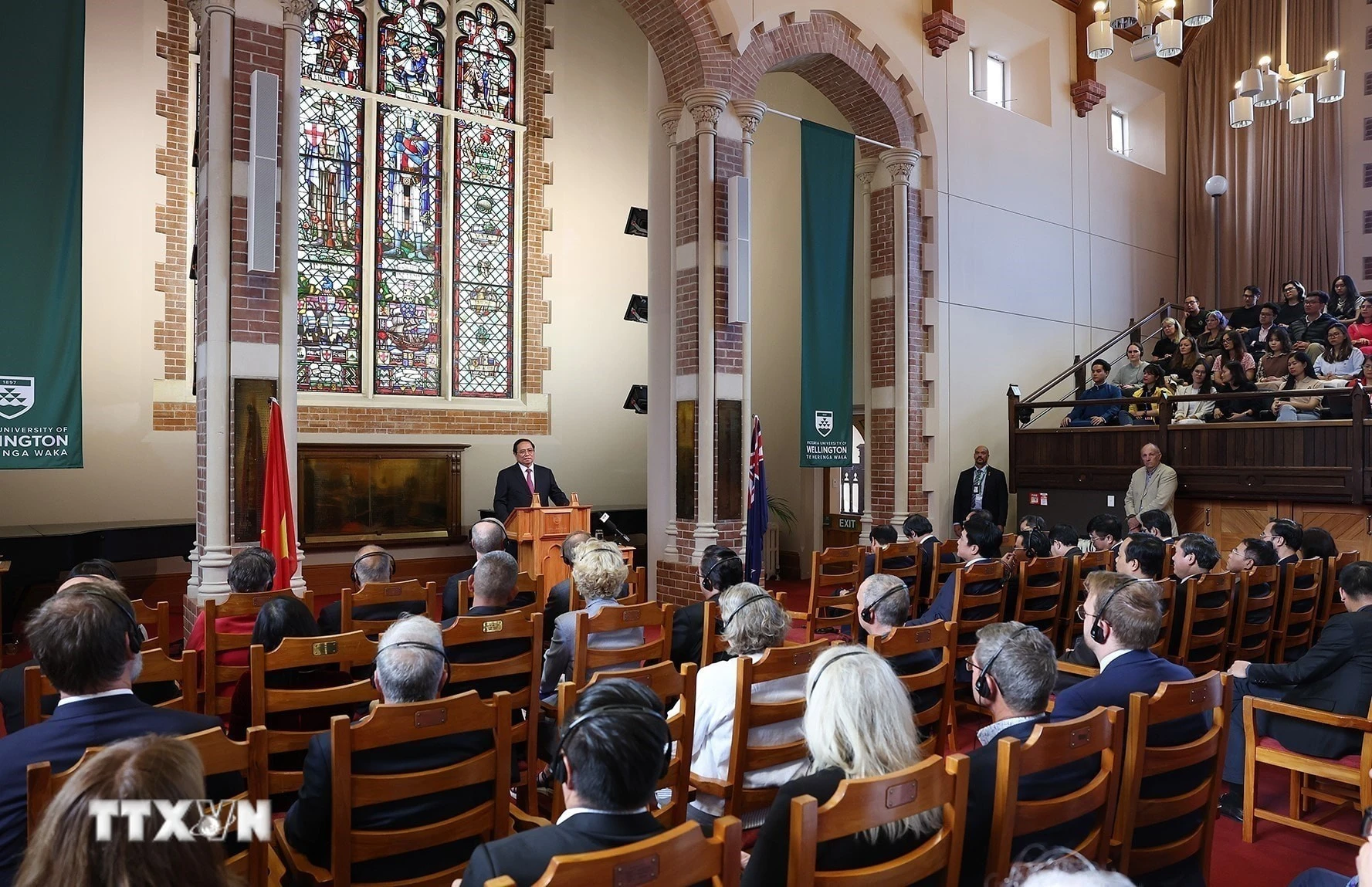 Thủ tướng Phạm Minh Chính phát biểu về chính sách của Việt Nam tại Đại học Victoria.