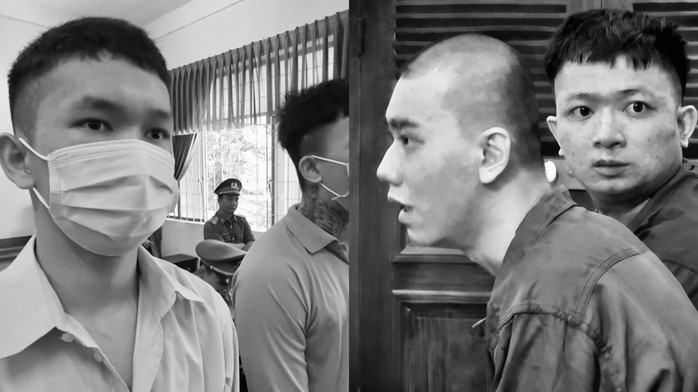 Nguyễn Ngọc Thiên (bìa trái) tại phiên xét xử của TAND tỉnh Đắk Lắk.