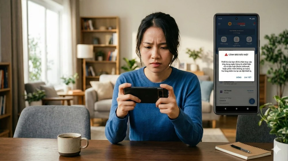 3 nhóm không thể sử dụng app ngân hàng từ đầu tháng 3. Ảnh minh họa: AI