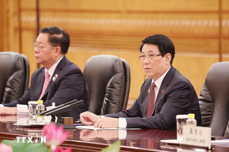 Chủ tịch nước Lương Cường phát biểu. Chủ tịch nước Lương Cường phát biểu.