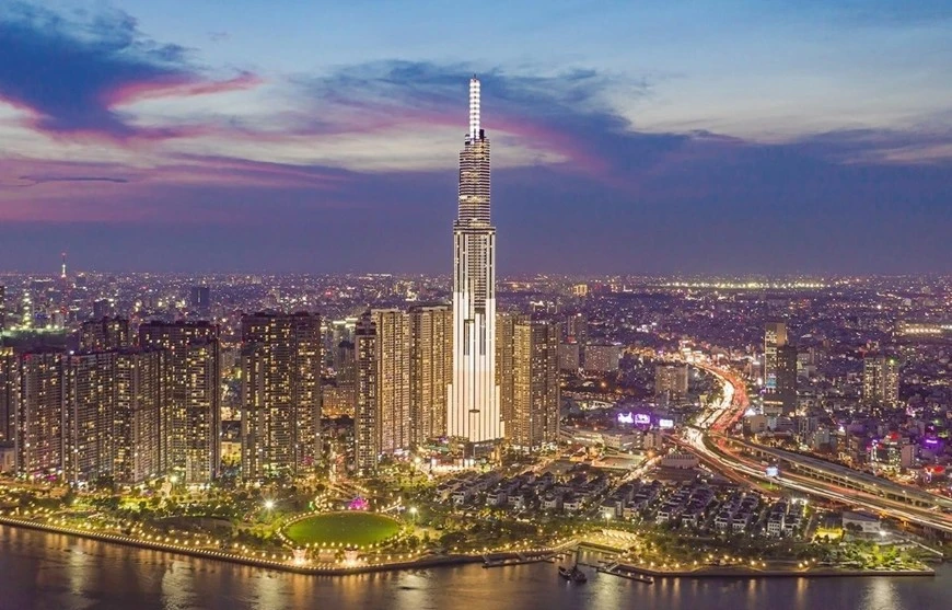 Toàn cảnh tòa nhà Landmark 81 tại TP Hồ Chí Minh.