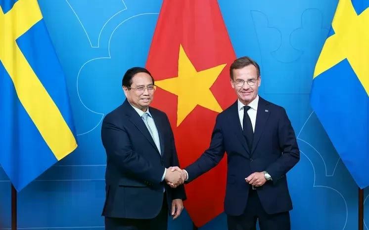 Thủ tướng Thụy Điển Ulf Kristersson hội đàm với Thủ tướng Phạm Minh Chính. Thủ tướng Thụy Điển Ulf Kristersson hội đàm với Thủ tướng Phạm Minh Chính.