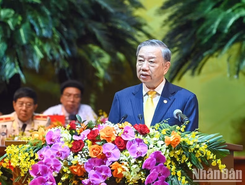 Tổng Bí thư, Chủ tịch nước Tô Lâm phát biểu ý kiến tại Đại hội.