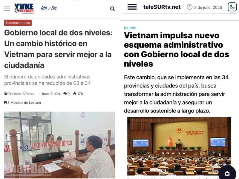 Truyền thông Venezuela ngày 1/7 đăng tải các bài viết về cuộc cách mạng cải cách thể chế hành chính của Việt Nam. Truyền thông Venezuela ngày 1/7 đăng tải các bài viết về cuộc cách mạng cải cách thể chế hành chính của Việt Nam.