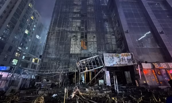 Hiện trường vụ cháy tại tỉnh Sơn Tây, Trung Quốc.