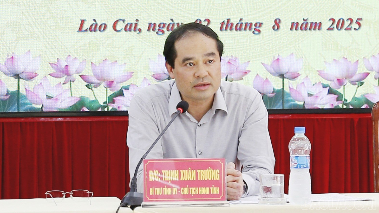 Bí thư Tỉnh ủy, Chủ tịch HĐND tỉnh Trịnh Xuân Trường kết luận buổi làm việc. baolaocai-br-mg-5872-9590.jpg
