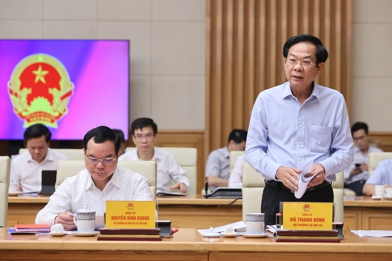 Bộ trưởng Bộ Nội vụ Đỗ Thanh Bình phát biểu.