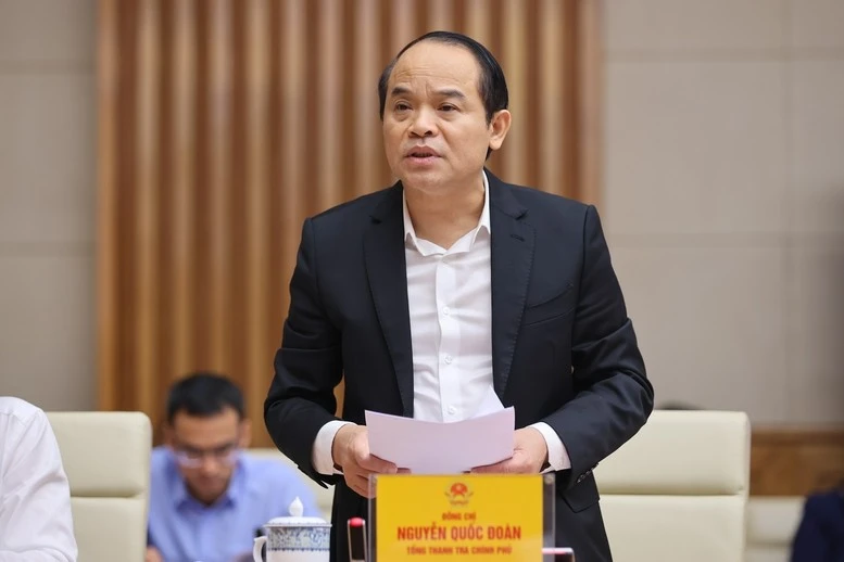 Tổng Thanh tra Chính phủ Nguyễn Quốc Đoàn phát biểu.