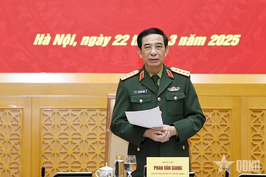Đại tướng Phan Văn Giang phát biểu định hướng, thống nhất nhiều nội dung quan trọng tại hội nghị.