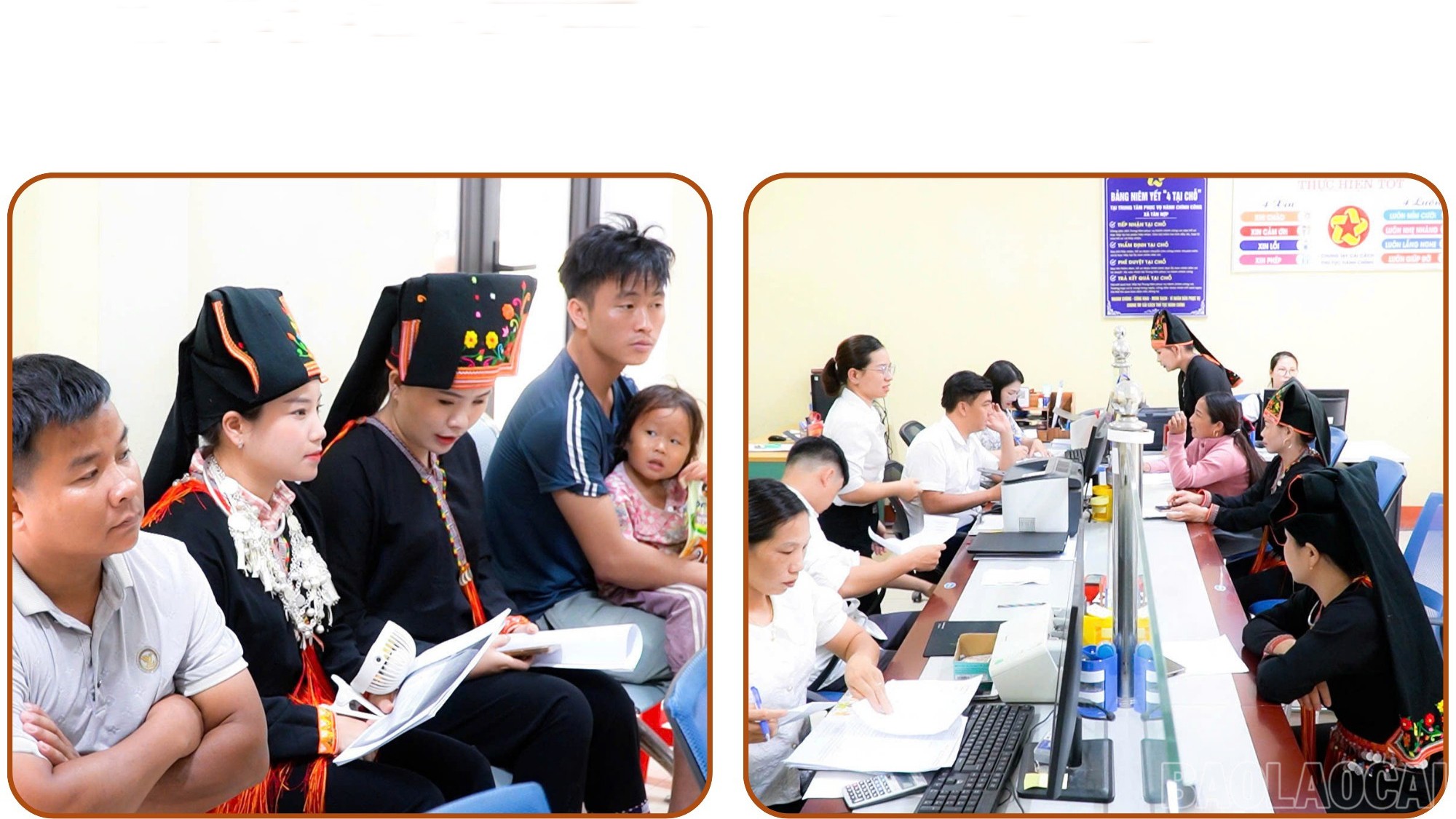 ប្រជាពលរដ្ឋអនុវត្តនីតិវិធីរដ្ឋបាលនៅមជ្ឈមណ្ឌលសេវារដ្ឋបាលសាធារណៈឃុំតាន់ហប់។ white-and-sea-blue-minimalist-family-vacation-photo-book.jpg
