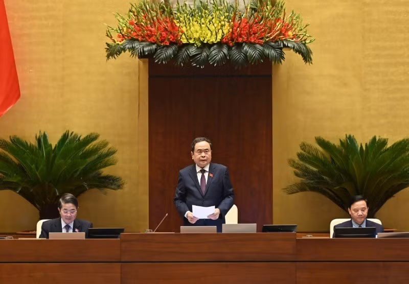 Chủ tịch Quốc hội Trần Thanh Mẫn phát biểu tại phiên chất vấn và trả lời chất vấn.