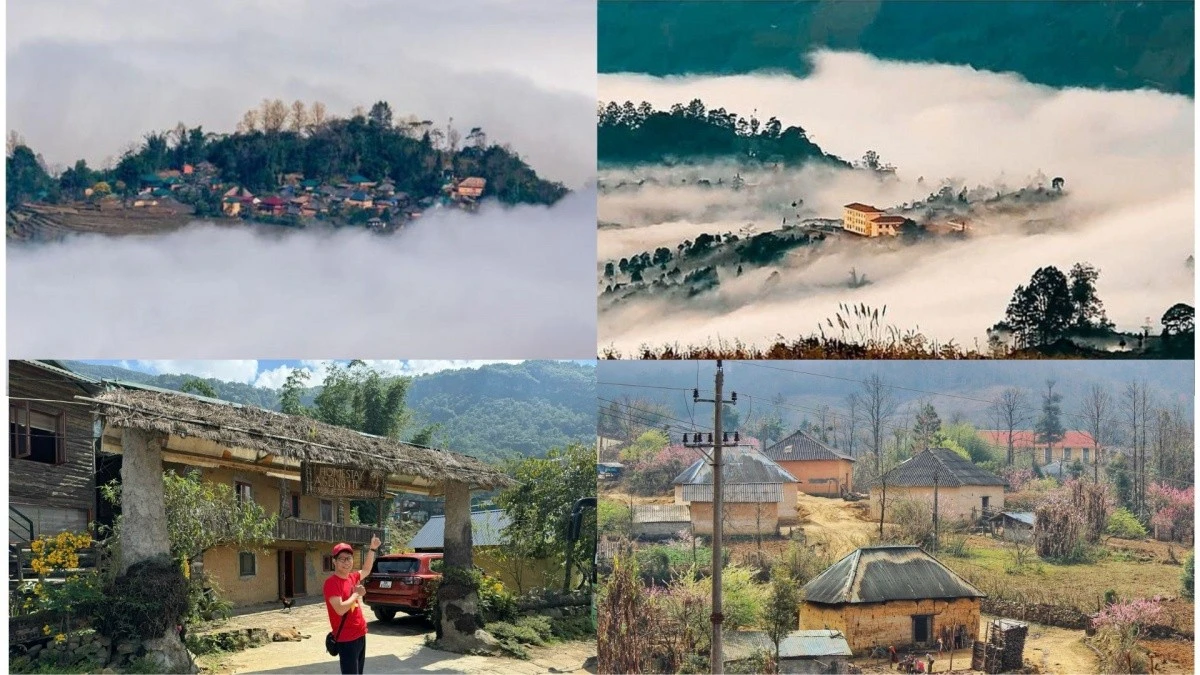 Choản Thèn được ví như “bản làng trên mây” bởi quanh năm chìm giữa biển mây bồng bềnh, hư ảo - Ảnh: BM